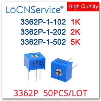 LoCNService 3386P 50ШТ 1K 2K 5K 102 202 502 Капачка дръжка потенциометъра за регулиране Произведено в Китай с Високо качество