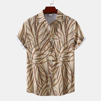 Мъжки хавайски ризи с принтом в ретро стил на 1950-те години, Нови летни Плажни ежедневни ризи с копчета и къс ръкав, празнична риза за парти Алоха