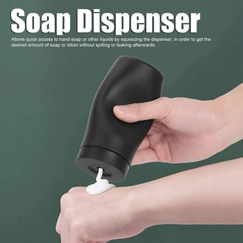 Силикон опаковка сапун с капак с Капацитет 240 мл за многократна употреба органайзер, държач за течен крем за лице, отделни флакони, директна доставка
