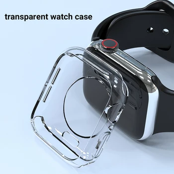 Прозрачен защитен калъф от TPU за Apple Watch Серия 7 45 мм 41 ММ 44 Мм 40 Мм 42 Мм 38 мм Прозрачен Калъф За iWatch 6 SE 5 4 3 2